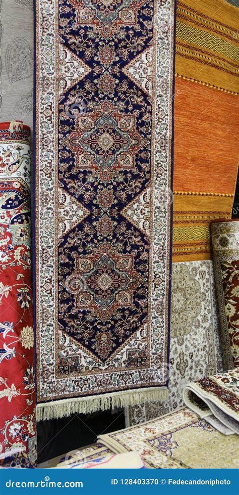 Carpets For Sale In The Market Stall Stock Photo Image Of Shopping