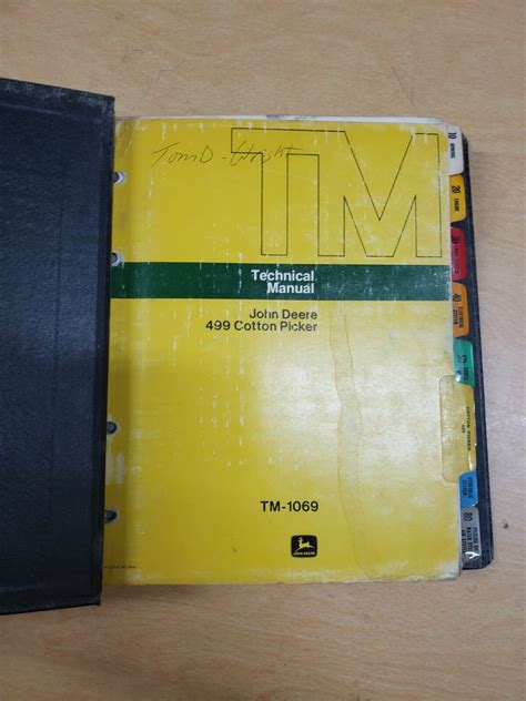 John Deere 499 Cotton Picker Technical Repair Manual TM 1069 EBay