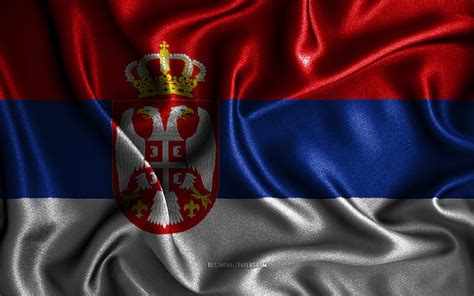 Serbian Flag Silk Wavy Flags European Countries National Symbols