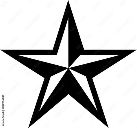 Simple Star Silhouette Icon In Black Color Vector Template For Laser