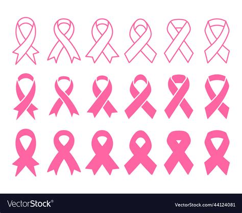 Pink ribbon cross breast cancer day sign in women Vector Image