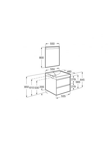 Mueble Lavabo Roca Ona 2 Cajones Blanco Mate