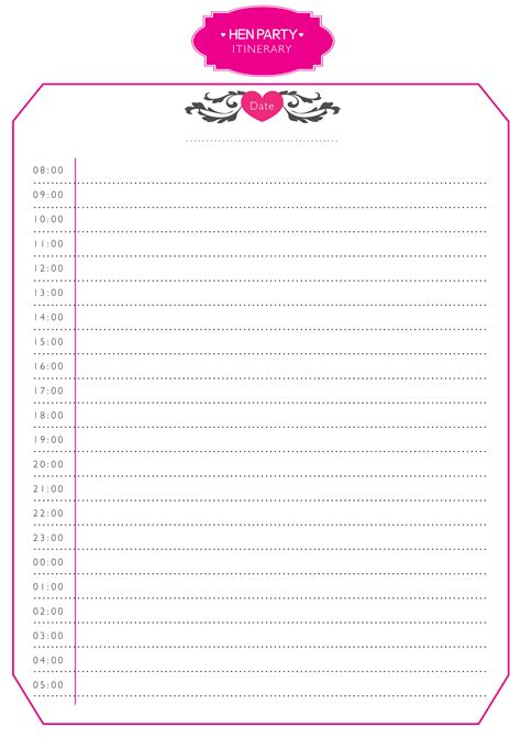 Hen Party Itinerary