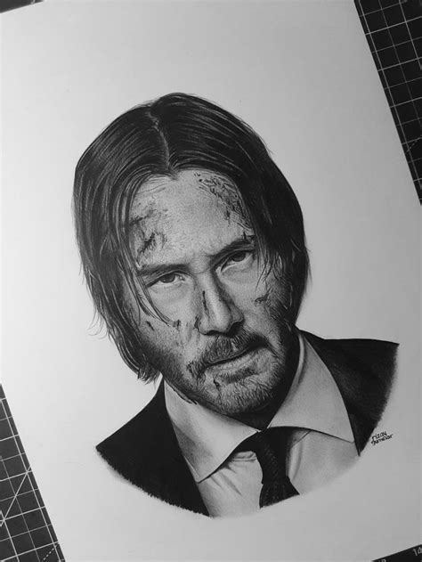 Rizqy Gumelar On Instagram Portrait Drawing Of Keanu Reeves As John