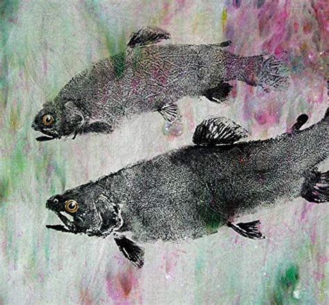 Amazon Two Trout GYOTAKU Fish Art Print 8 5 X 11 Inch Picture