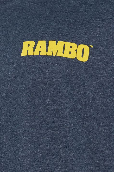 Badrhino Big And Tall Navy Blue Rambo Graphic T Shirt Badrhino