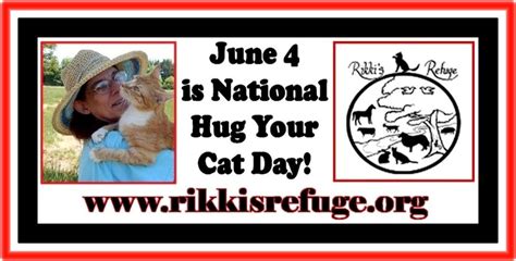 JUNE 4 IS NATIONAL HUG YOUR CAT DAY Rikkisrefuge Org Hug Your Cat