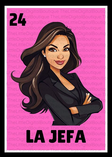 Loteria Design La Jefa Brunette Arms Crossed Etsy