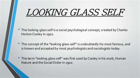 Self & cooley’s looking glass self