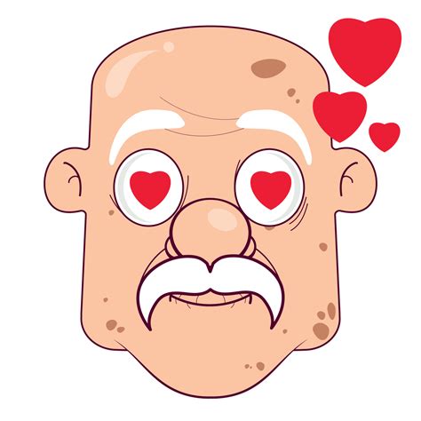 Oldman In Love Face Cartoon Cute 16587350 Png