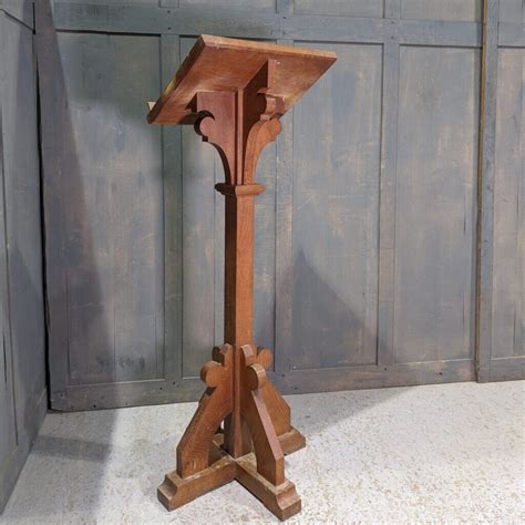 Mid Century Classic Oak Pedestal Church Lectern Ambo Sold Antique