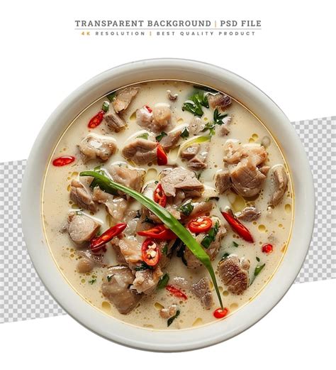 Premium Psd Thaifood Spicy Chicken Curry In Coconut Milk