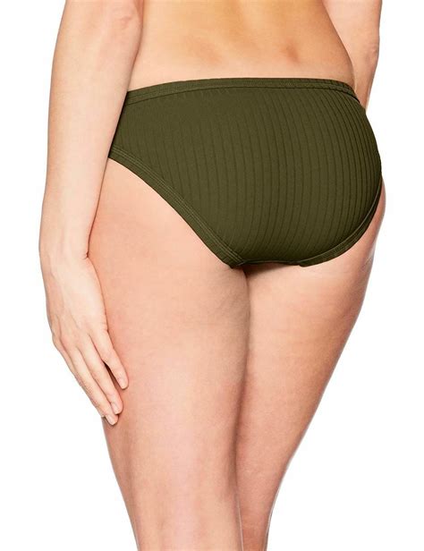 Seafolly Women S Inka Rib Hipster Bikini Bottom Swimsuit Dark Olive