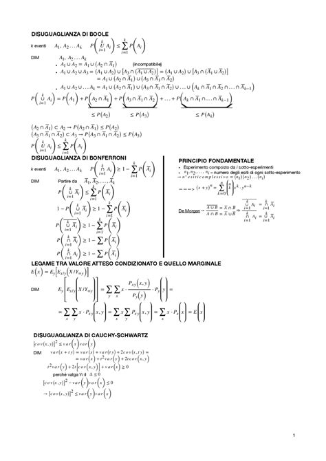 Formulario Calcolo Delle Probabilità Docsity