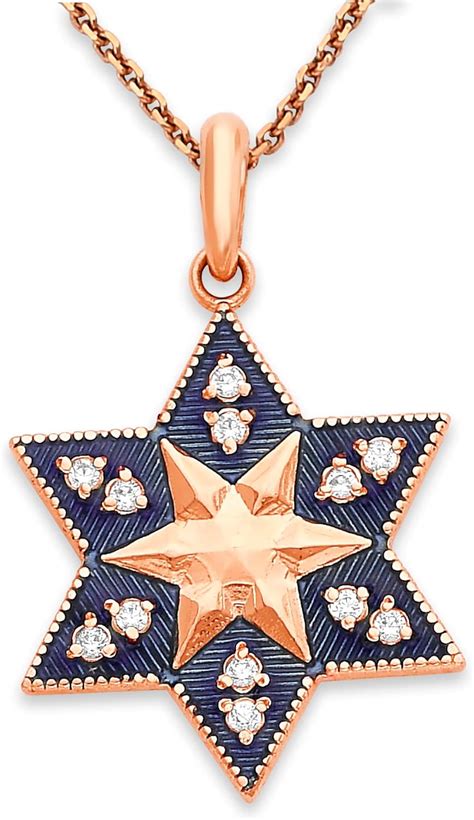 Amazon Jewish Star Of David Diamond Pendant Necklace In Solid K