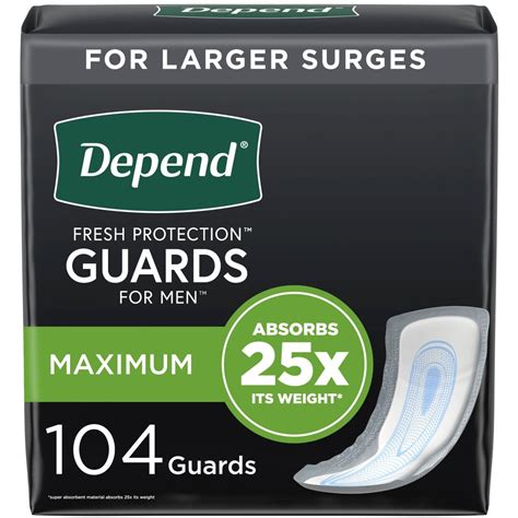 Depend Incontinence Guards Incontinence Pads For Men Bladder Control Pads Maximum Absorbency