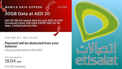 Etisalat 30gb Data Aed 20 For 30 Days Etisalat Data Offer 2023