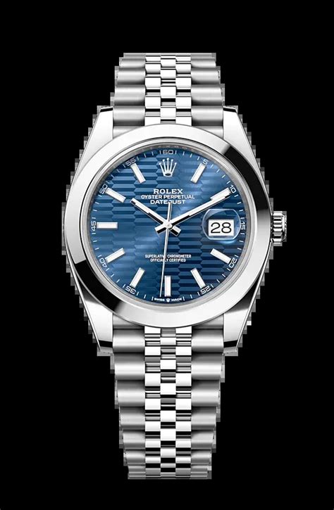 Rolex Datejust 41 Steel 126300 Bright Blue Fluted Motif Index Jubilee