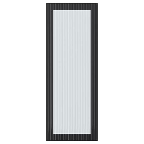 HEJSTA glass door, anthracite/reeded glass, 38x102 cm (15x40") - IKEA CA