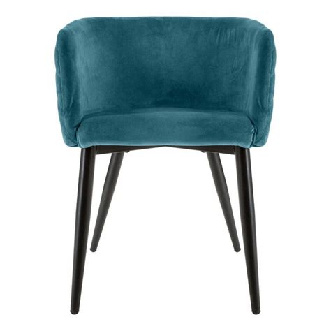 Fauteuil Velours Bleu Canard Marlo Atmosphera