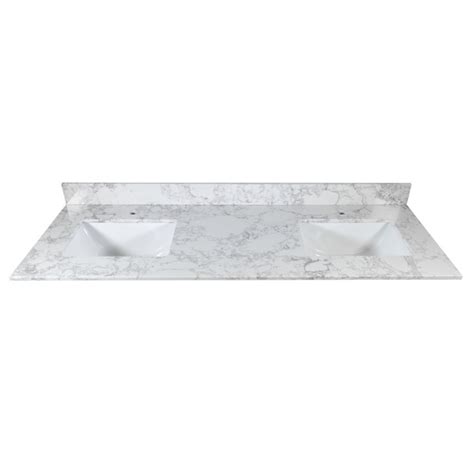 61x22 Inch Bathroom Stone Vanity Top Engineered Stone Carrara White