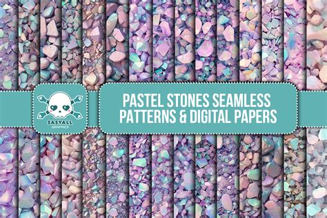 Pastel Stones Seamless Patterns Graphic By Sasyall Graphics Creative