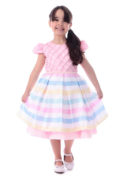 Vestido Arco Iris Infantil Luxo Elo Produtos Especiais