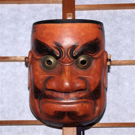 Japanese Wooden Demon Noh Mask Kyogen Kagura Beshimi Signed - Etsy