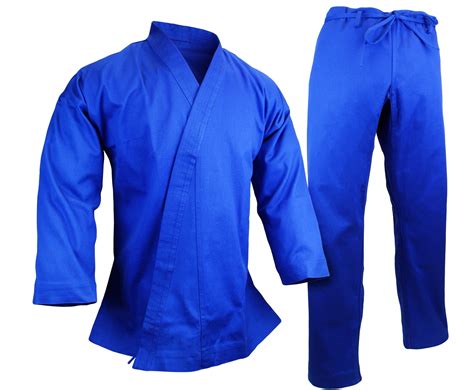 12 Oz Heavyweight Cotton Karate Uniform Martial Arts Blue Gi