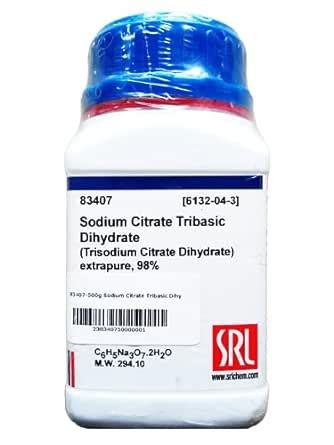 Srl Sodium Citrate Tribasic Dihydrate Extrapure Gm Cas No