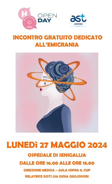 Open Day Emicrania allospedale di Senigallia lunedì 27 maggio dalle 16