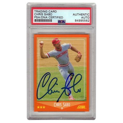 Chris Sabo Signed 1988 Score Rookie Traded 100T XRC PSA Pristine