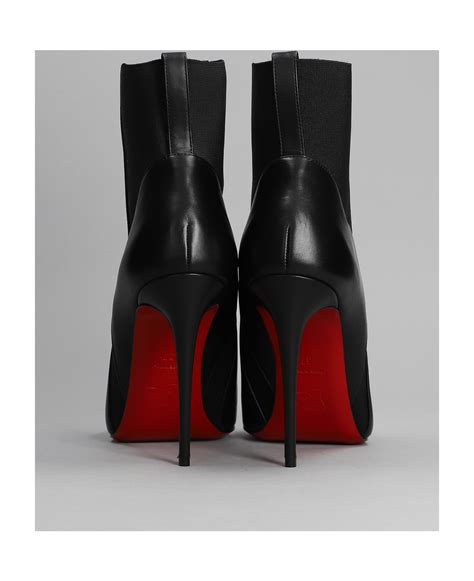 Christian Louboutin Chelsea Chick Booty High Heels Ankle Boots In Black