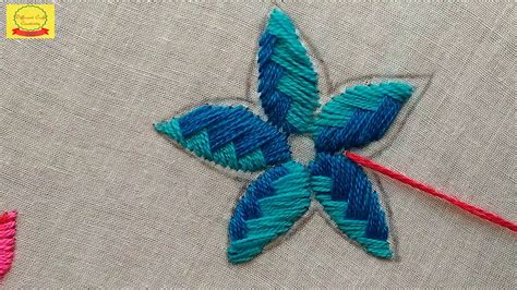 Hand Embroidery Modern Flower Stitch Tutorial New Fancy Flower