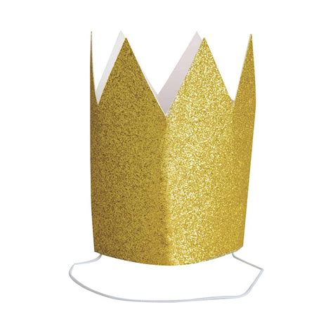 Mini Gold Paper Crowns, 4 Count