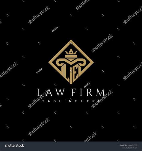 Le Initial Monogram Logo For Lawfirm With Pillar Royalty Free Stock