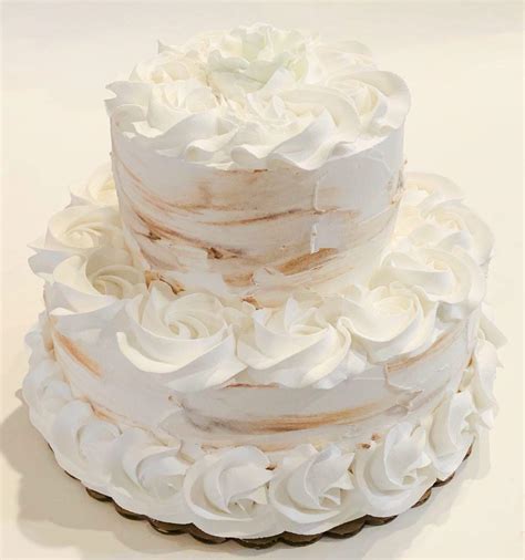 Buy Fake Wedding Cake Two Tier Cake Tan White Rosette Farmhouse Style