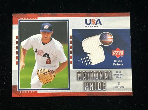 Lot 2003 Upper Deck USA National Team Jersey Dustin Pedroia RC