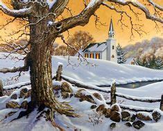 Winter Pictures, Christmas Pictures, Christmas Scenes, Christmas Art, Old Country Churches ...