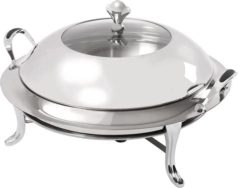 Miumaeov Round Chafing Dish 3L 3 17Q Stainless Steel Chafing Dish