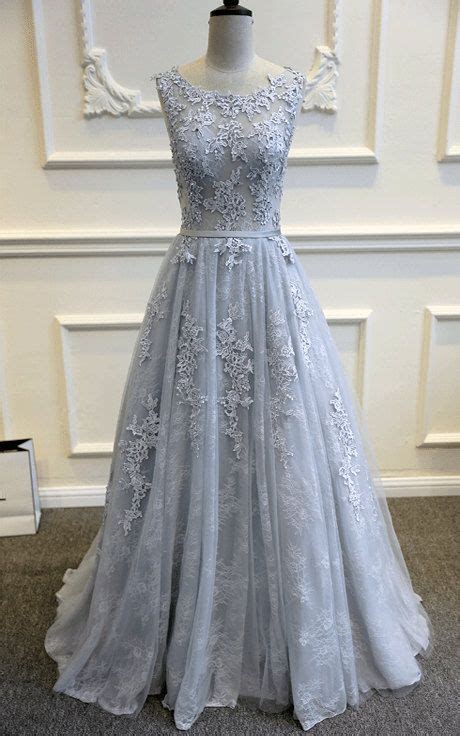 Pale Blue Lace Wedding Dress