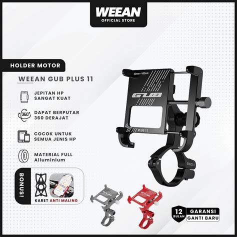 Jual Weean Holder Hp Di Motor Besi Alluminium Stang Gub Plus Phone