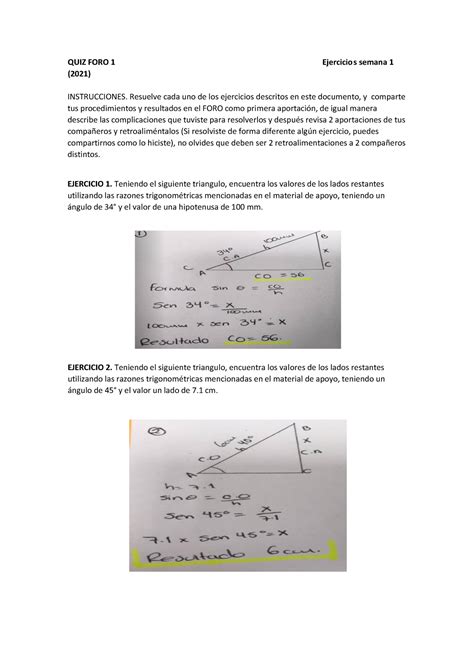 Quiz Foro 1 Trabajo Quiz 1 De La Materia Calculo Diferencial El Quiz