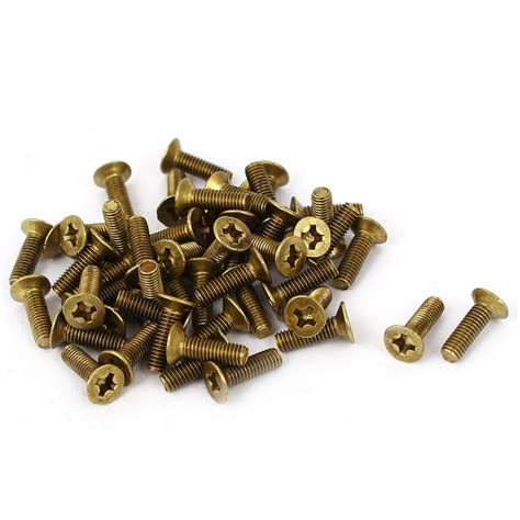 M3 X 10mm Brass Drive Bolts Countersunk Screws Gb819 50 Pcs