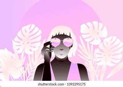 Fashion Woman Bob Haircut On Palm Stock Vector (Royalty Free ...