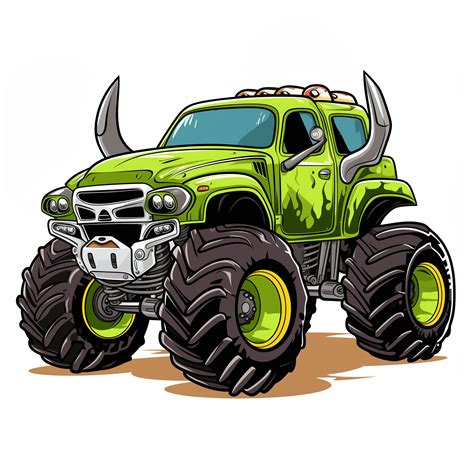 Monster Truck With Horns | Coloring Pages Mimi Panda