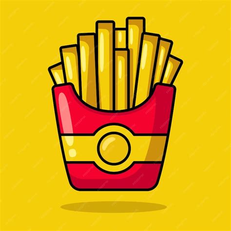 Premium Vector Fries Coloured Outline