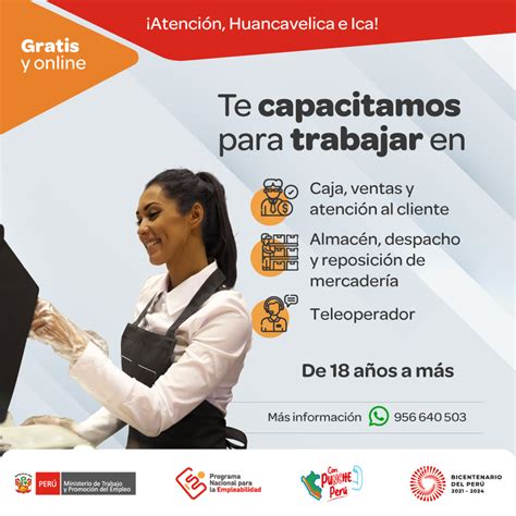 Cursos Gratuitos De Capacitación Laboral Para Ica Y Huancavelica