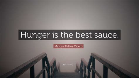 Marcus Tullius Cicero Quote Hunger Is The Best Sauce”