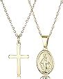 Amazon Hanpabum 2Pcs Gold Plated Virgin Mary Cross Pendant